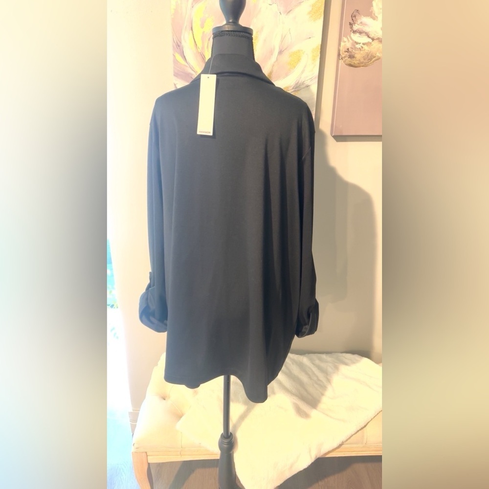 NWT Black Formal Open Front Cardigan Blazer Light Career Blazer Casual - Picture 3 of 3